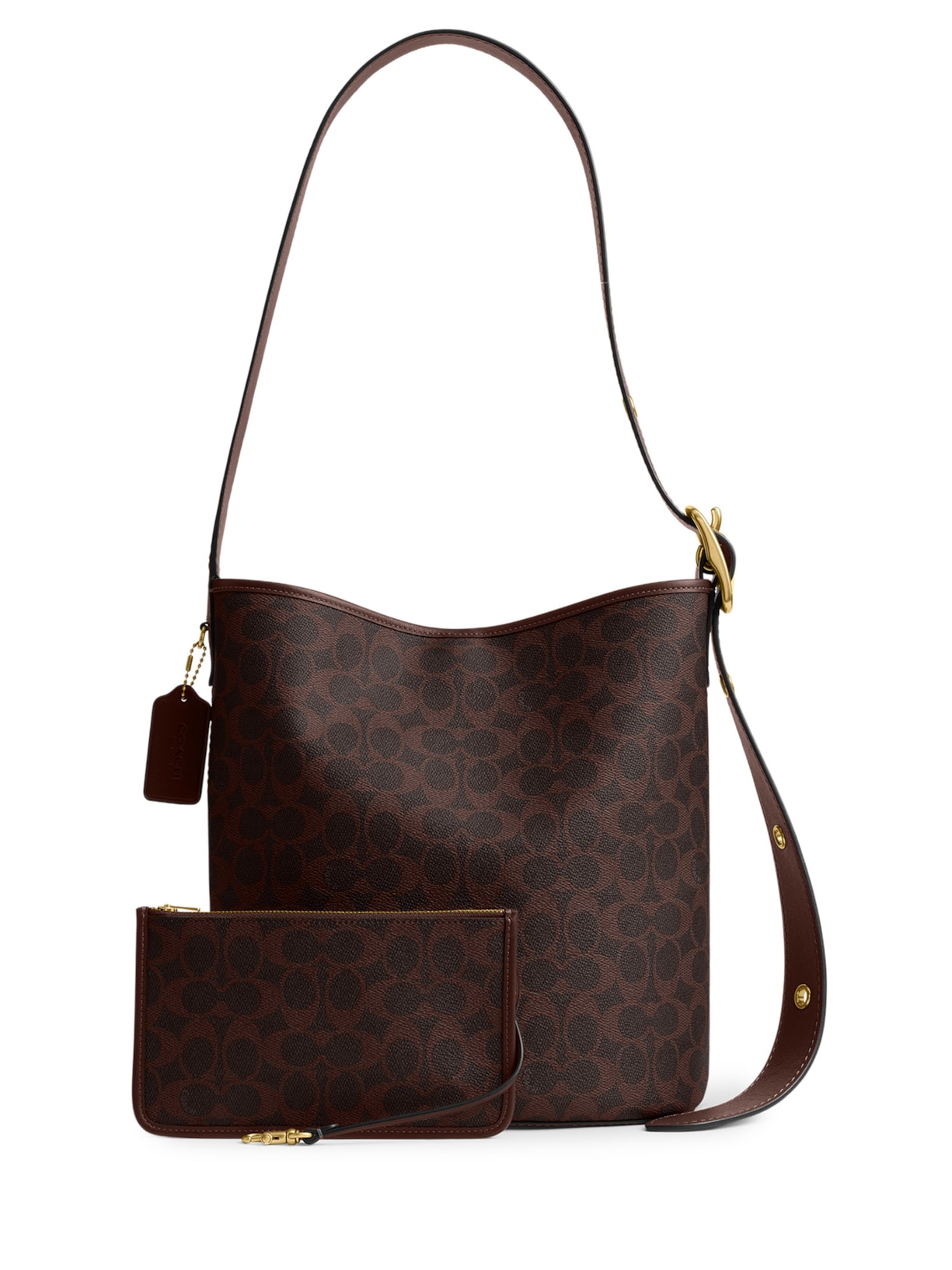 Bolsa Feminina Bleecker Bucket Signature Marrom Coach