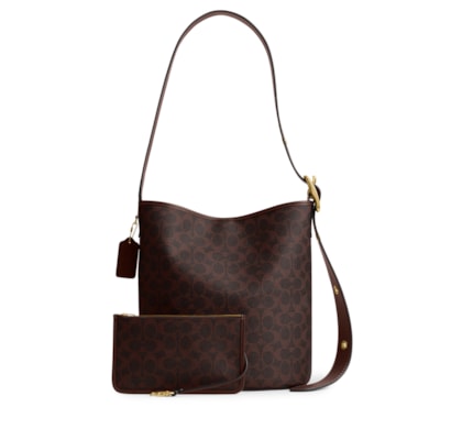 Bolsa Feminina Bleecker Bucket Signature - Marrom