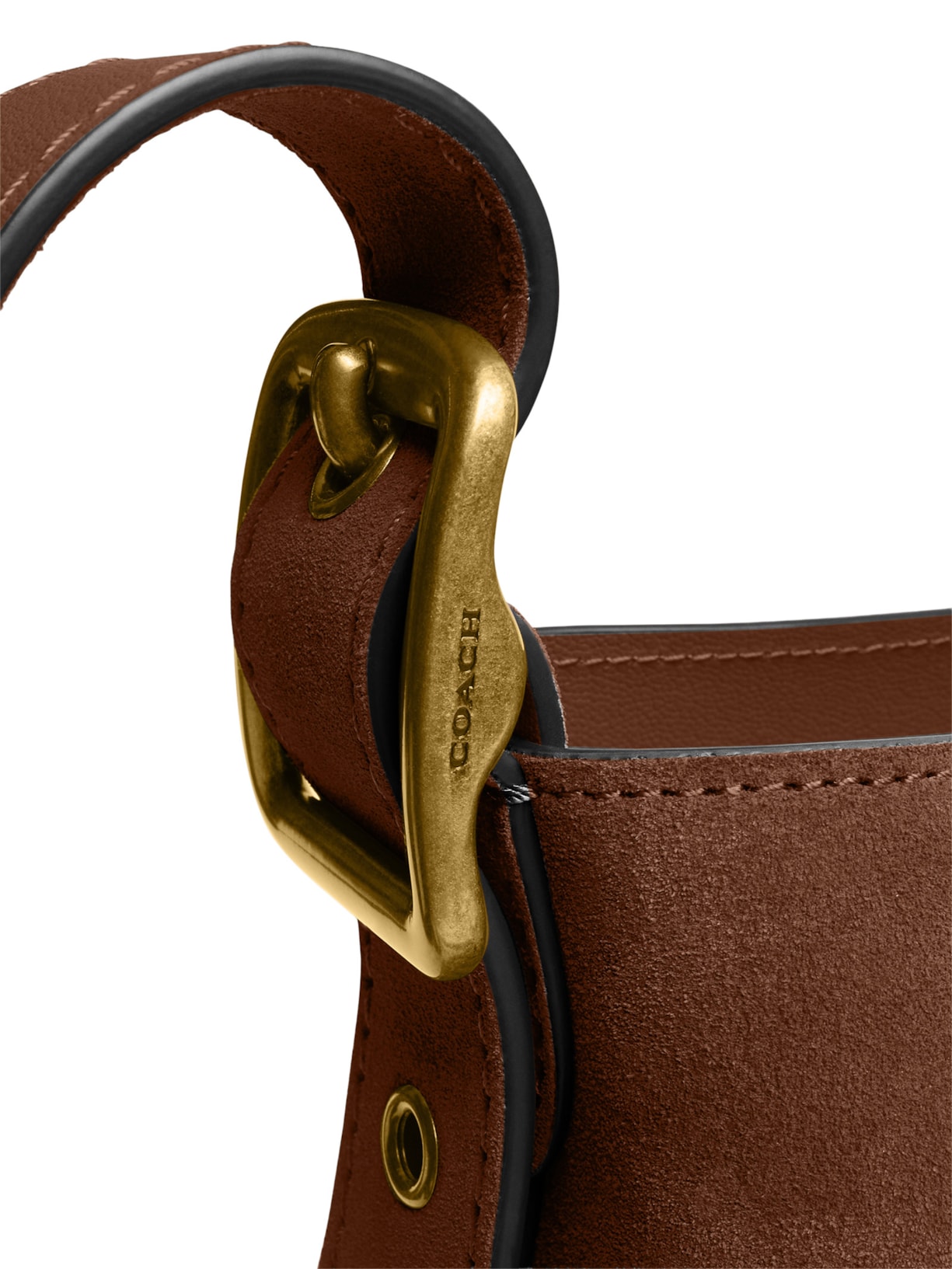 Bolsa Feminina Bleecker Bucket Suede Marrom Coach