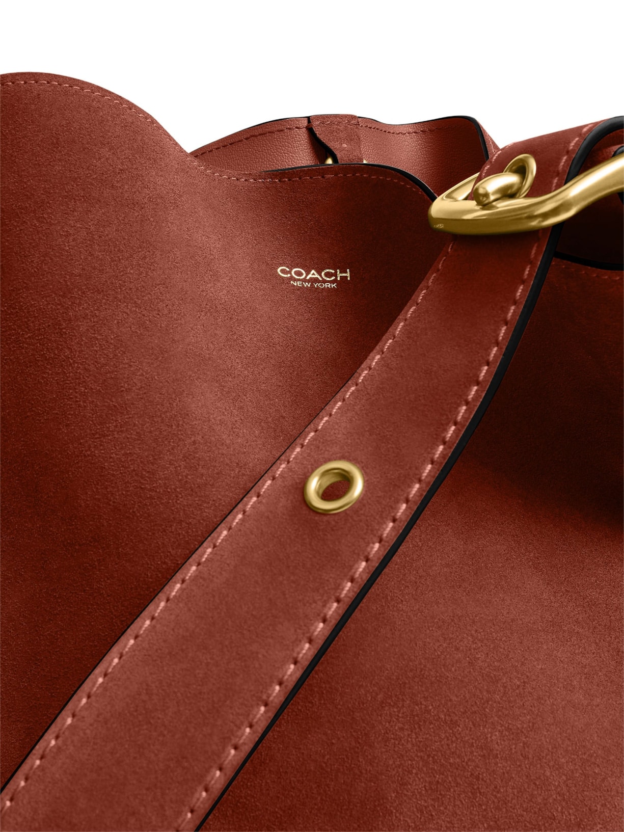Bolsa Feminina Bleecker Bucket Suede Marrom Coach