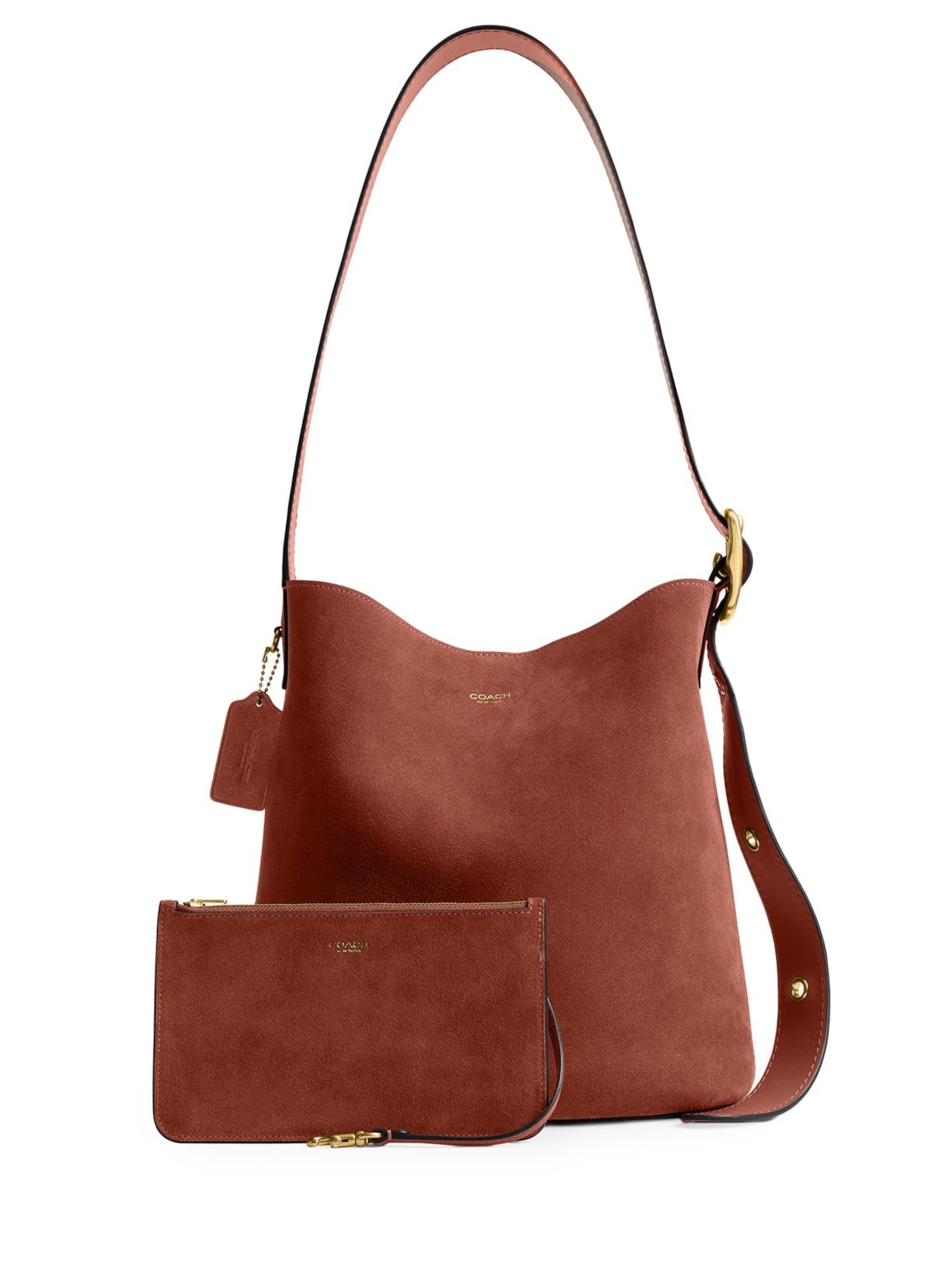 Bolsa Feminina Bleecker Bucket Suede – Marrom Coach