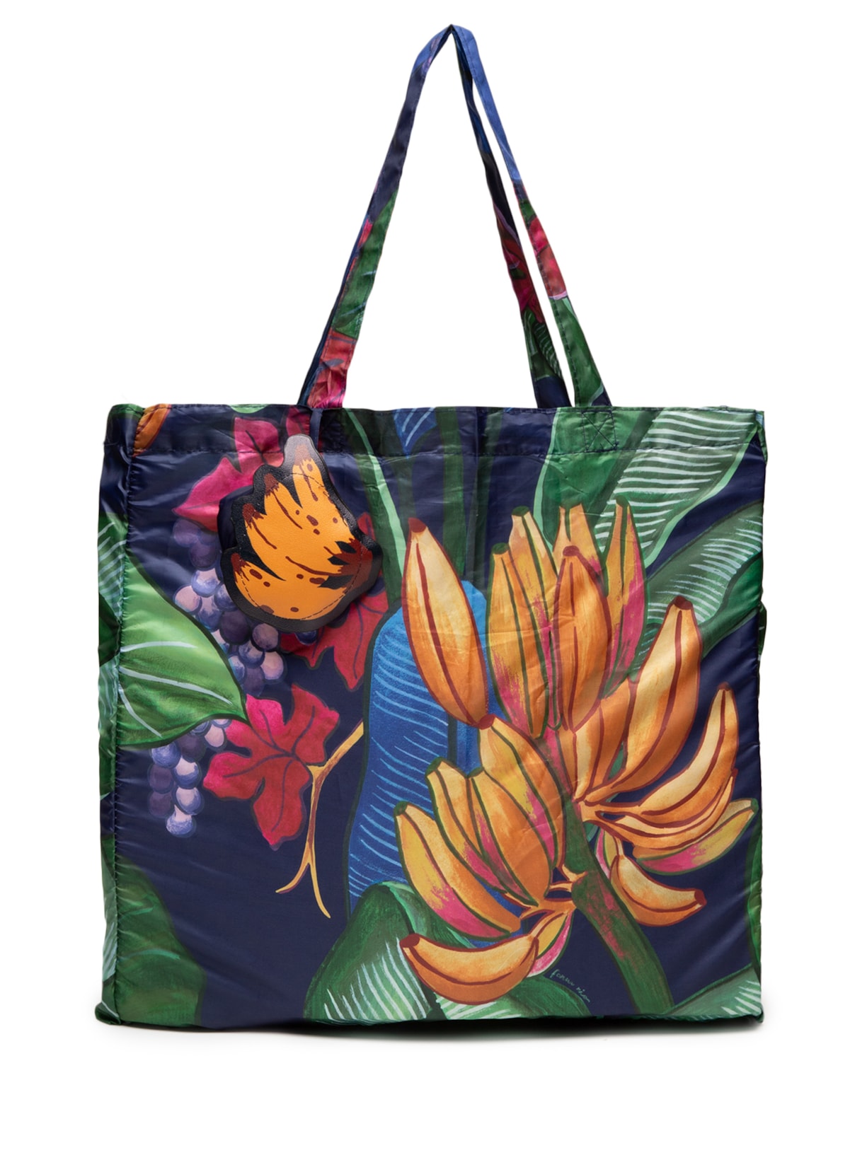 ?Bolsa Feminina Bolsinha Me Leva Banana Uva - Azul