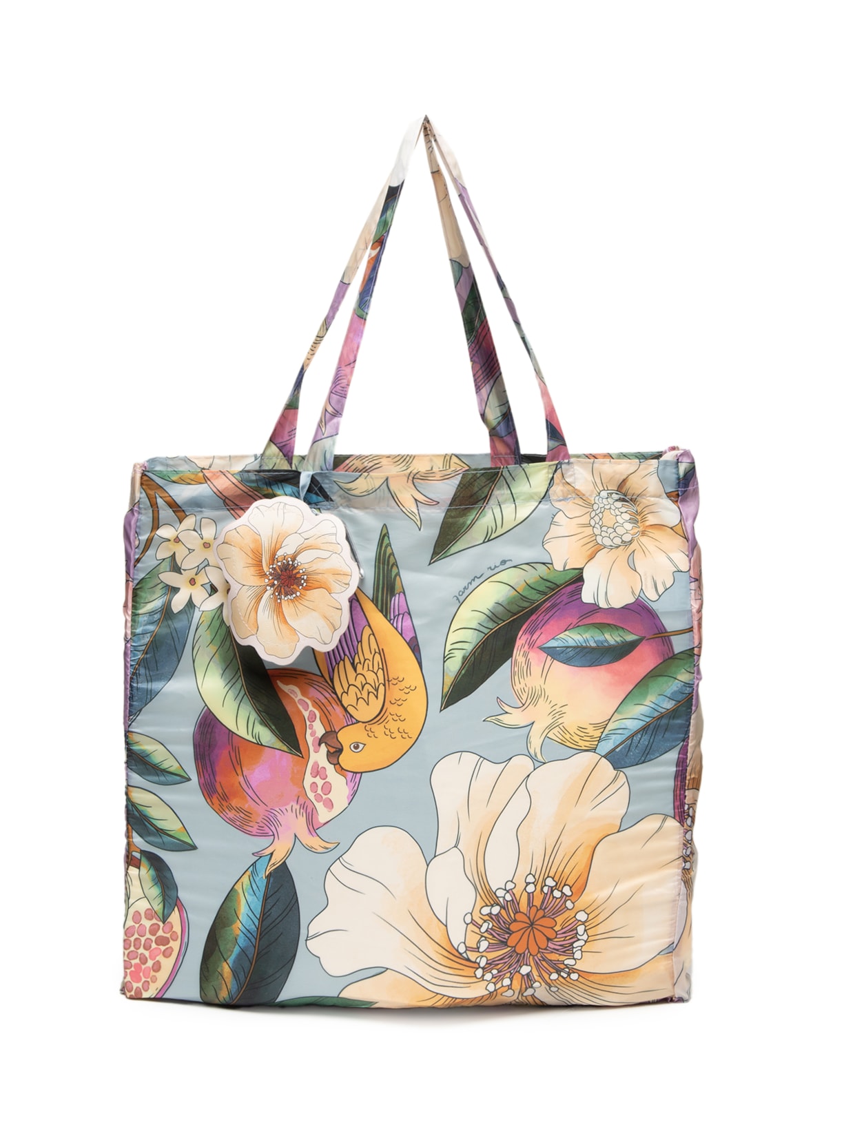 Bolsa Feminina Bolsinha Me Leva Romance em Flor - Azul