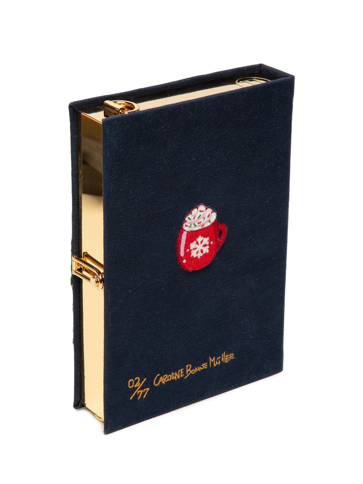 Bolsa Feminina Book Clutch Courchevel Strapped Preto Olympia Le-tan