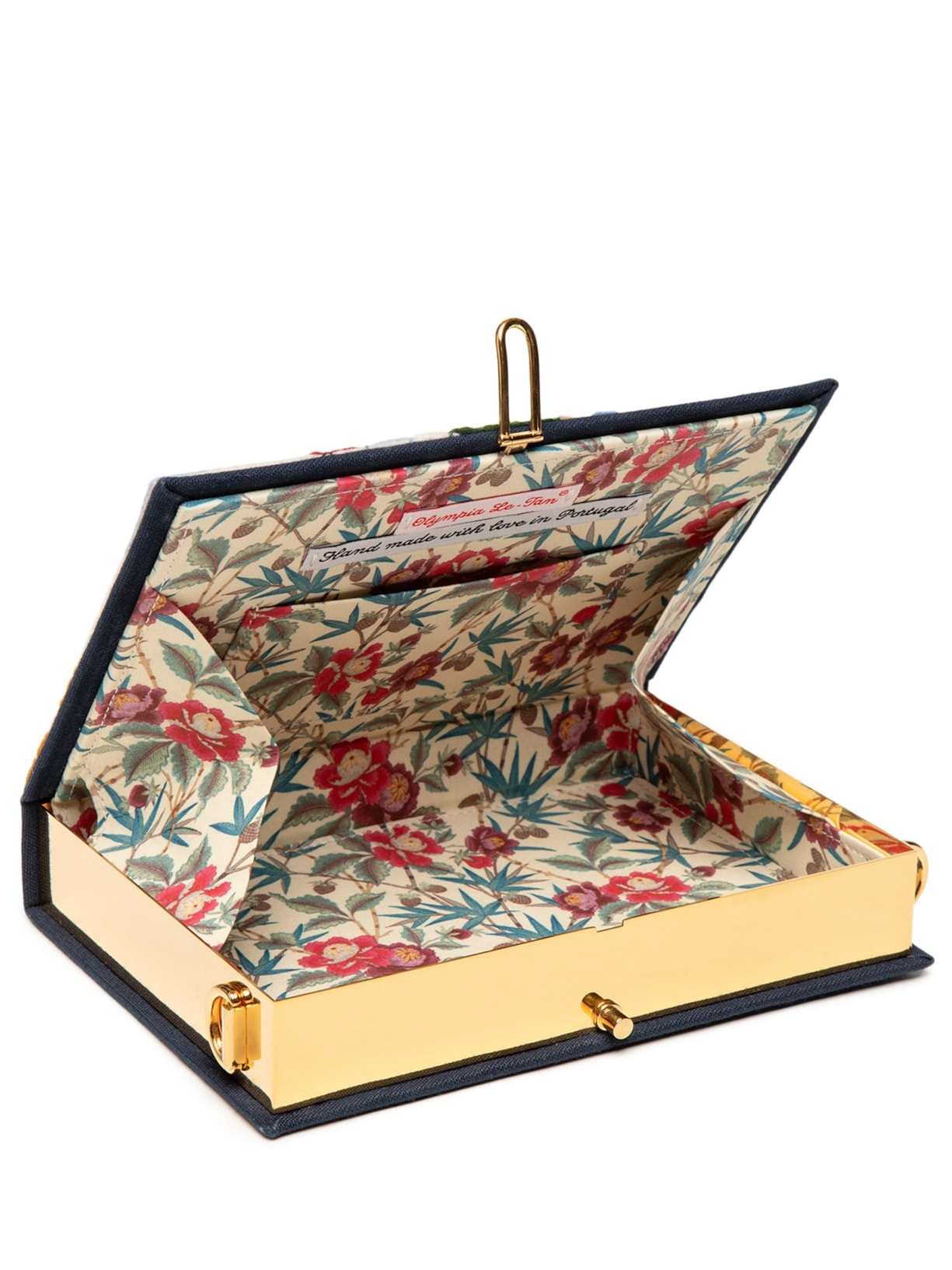 Bolsa Feminina Book Clutch Courchevel Strapped Preto Olympia Le-tan