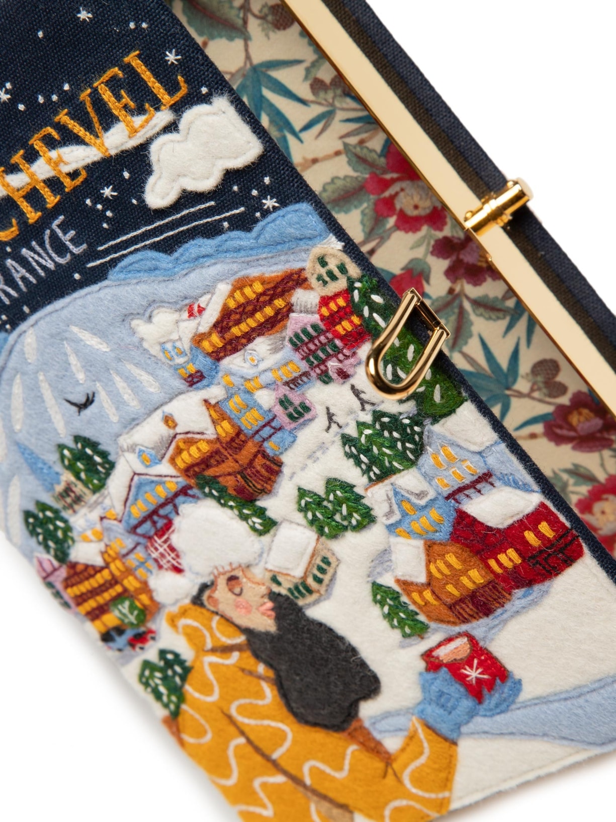 Bolsa Feminina Book Clutch Courchevel Strapped Preto Olympia Le-tan