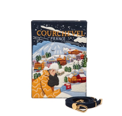 Bolsa Feminina Book Clutch Courchevel Strapped - Preto