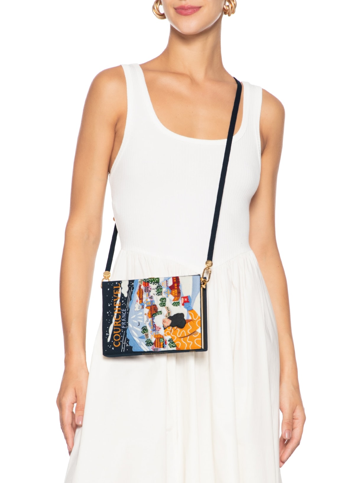 Bolsa Feminina Book Clutch Courchevel Strapped Preto Olympia Le-tan