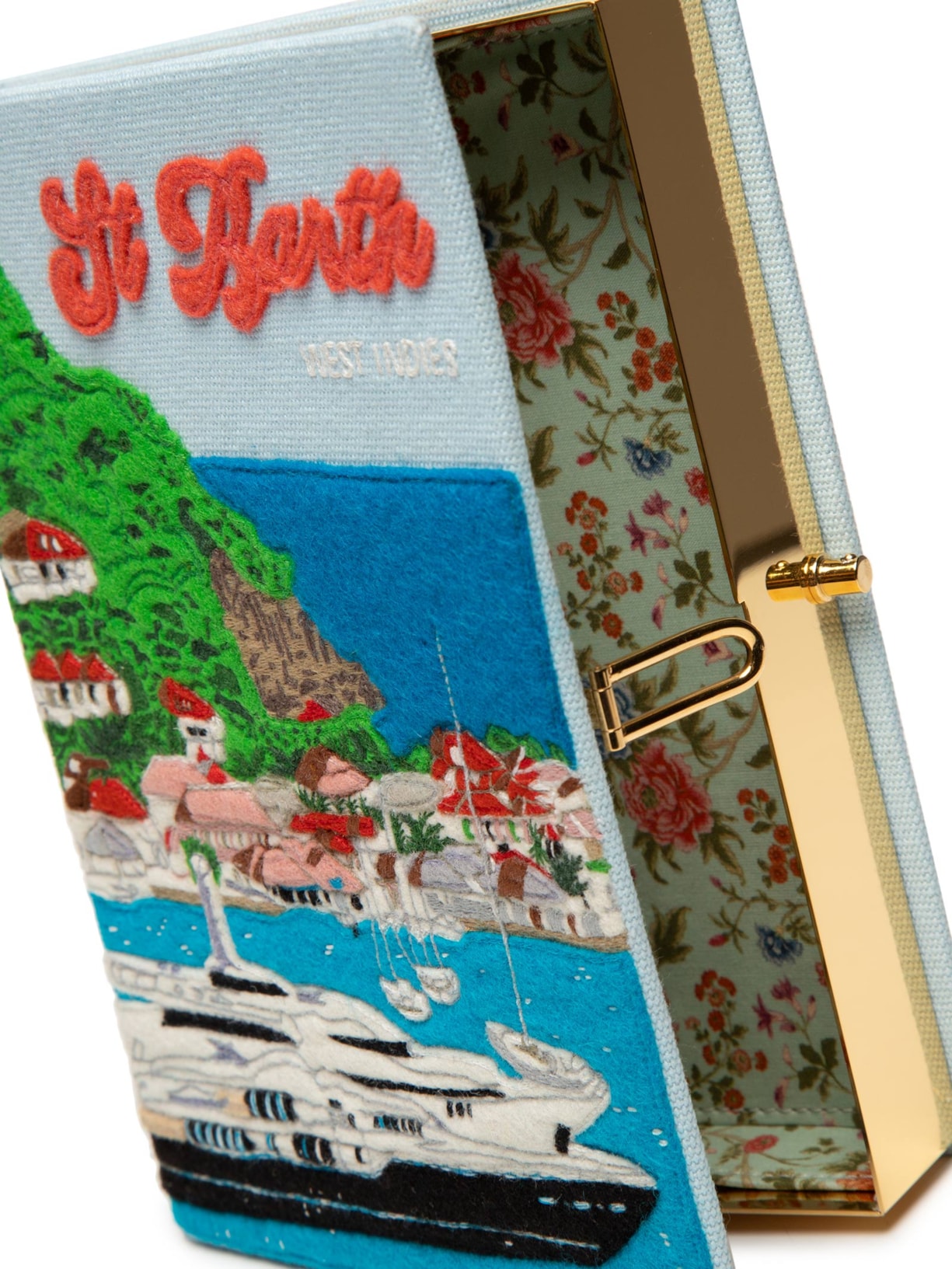 Bolsa Feminina Book Clutch St. Barth Azul Olympia Le-tan