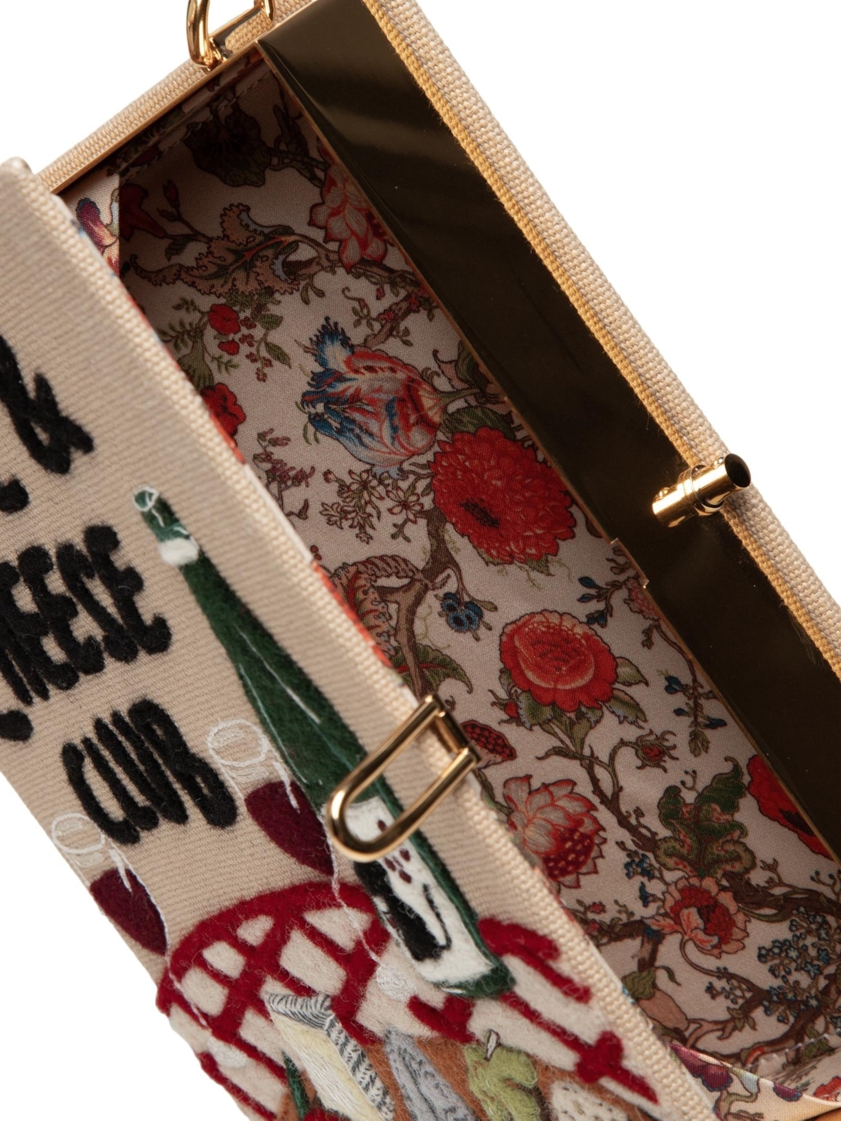 Bolsa Feminina Book Clutch Wine And Cheese Club Strapped Bege Olympia Le-tan