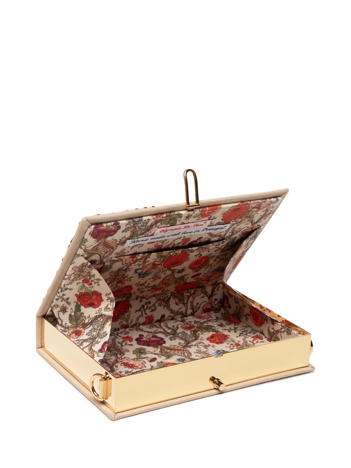 Bolsa Feminina Book Clutch Wine And Cheese Club Strapped Bege Olympia Le-tan