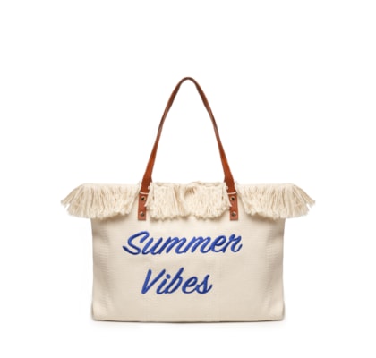 Bolsa Feminina Bordada Beachwear - Off White