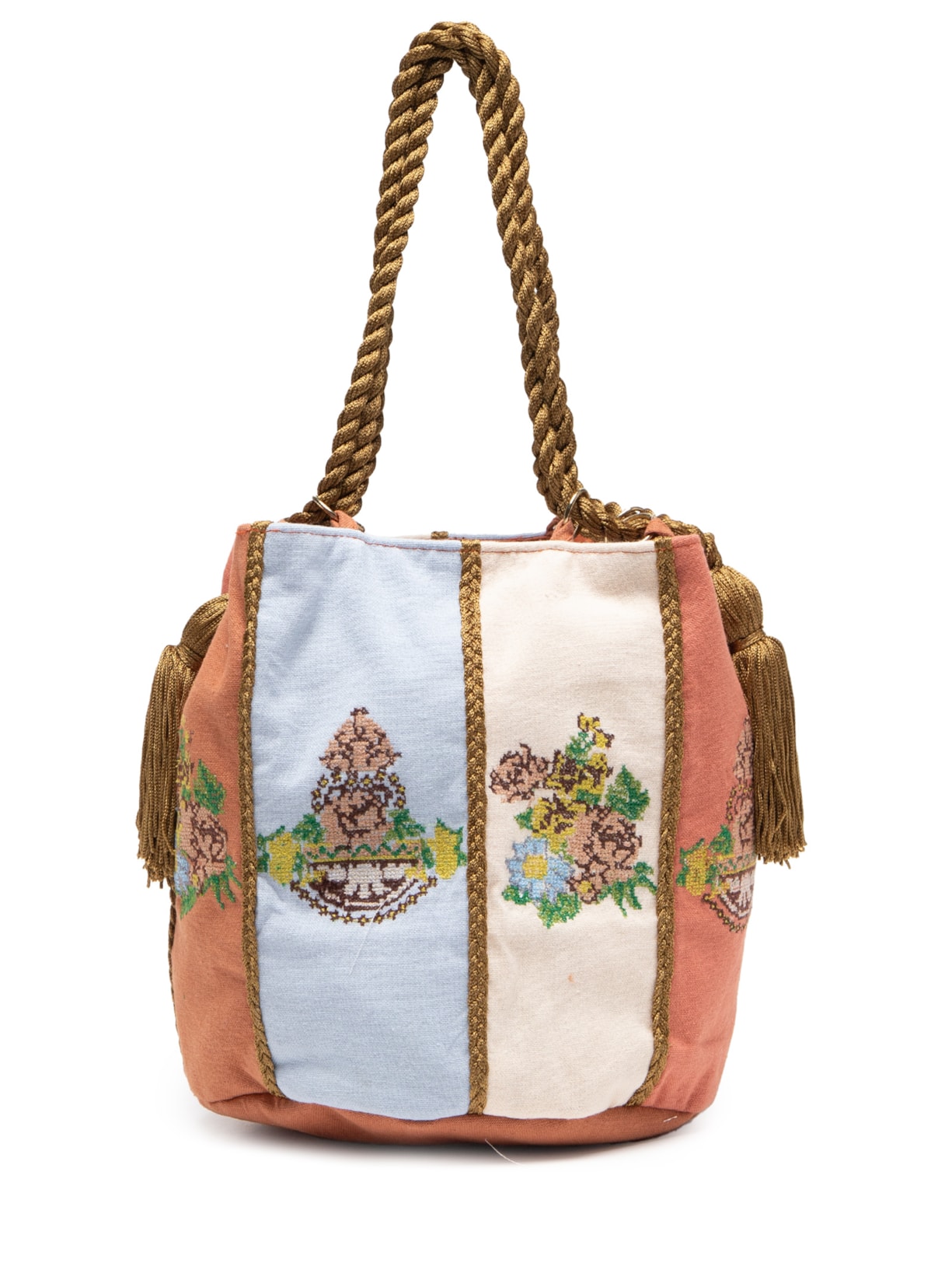 Bolsa Feminina Bordado Floral - Rosa