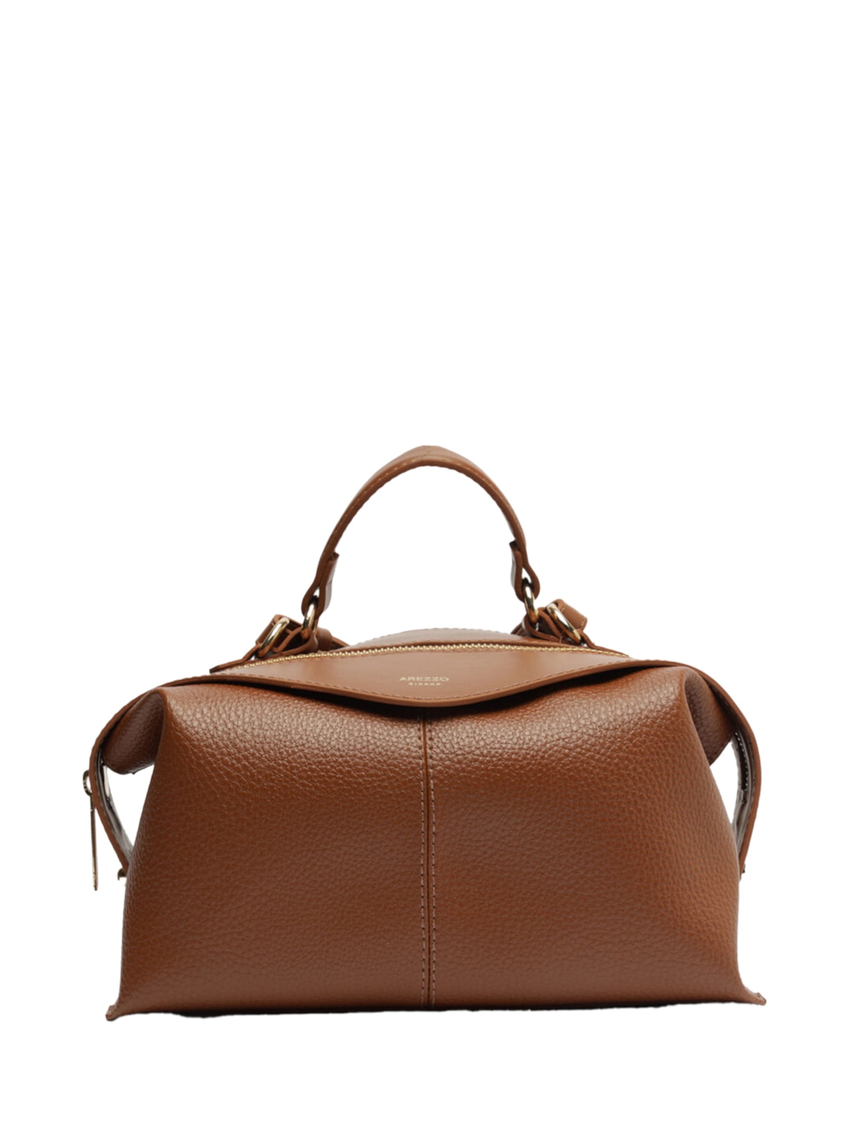 Bolsa Feminina Bowling Marrom Média Mix Texturas - Marrom