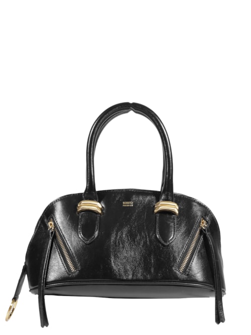 Bolsa Feminina Bowling Moon Média Couro - Preto