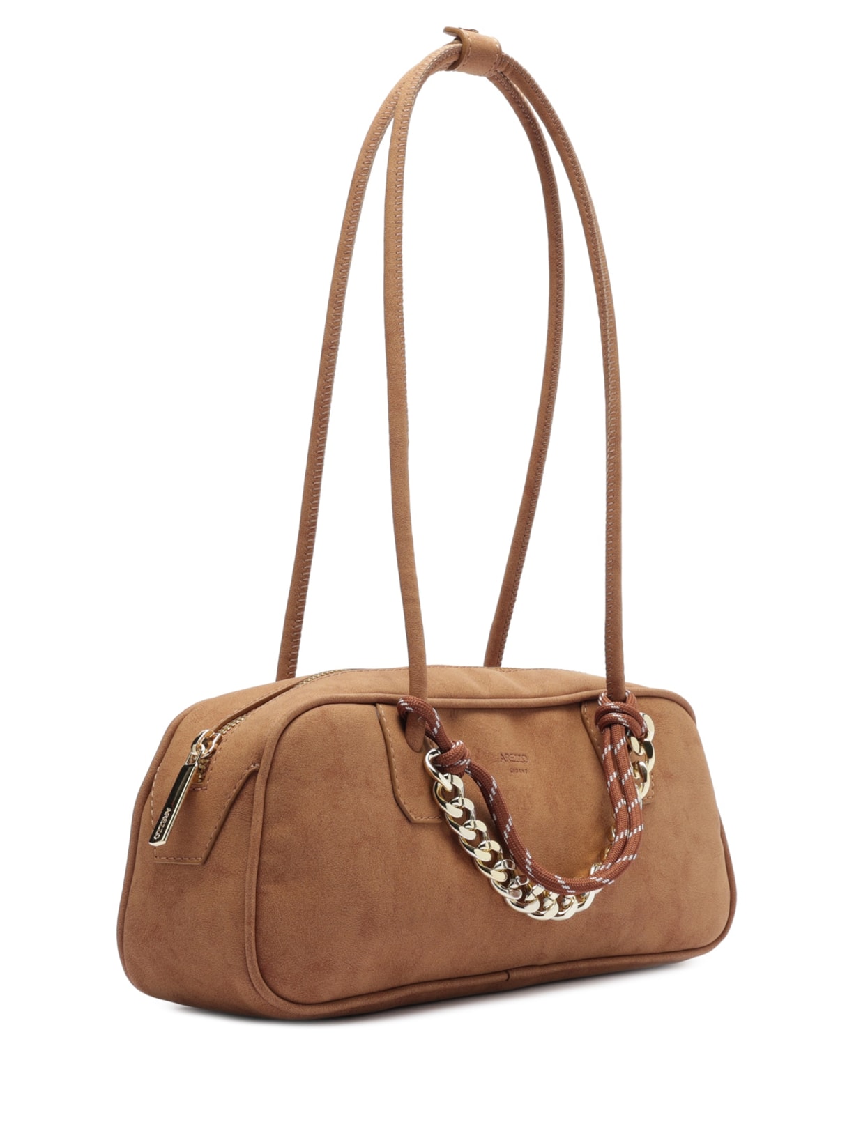 Bolsa Feminina Bowling Nobuck Grande Cordão Marrom Arezzo