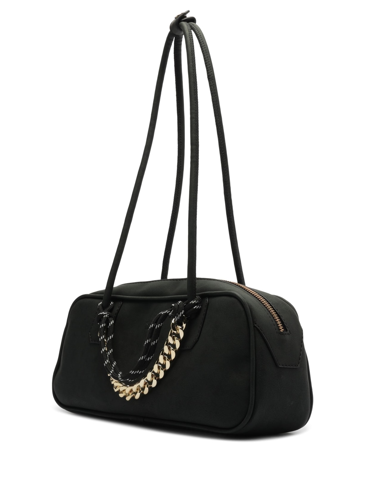 Bolsa Feminina Bowling Nobuck Grande Cordão Preto Arezzo