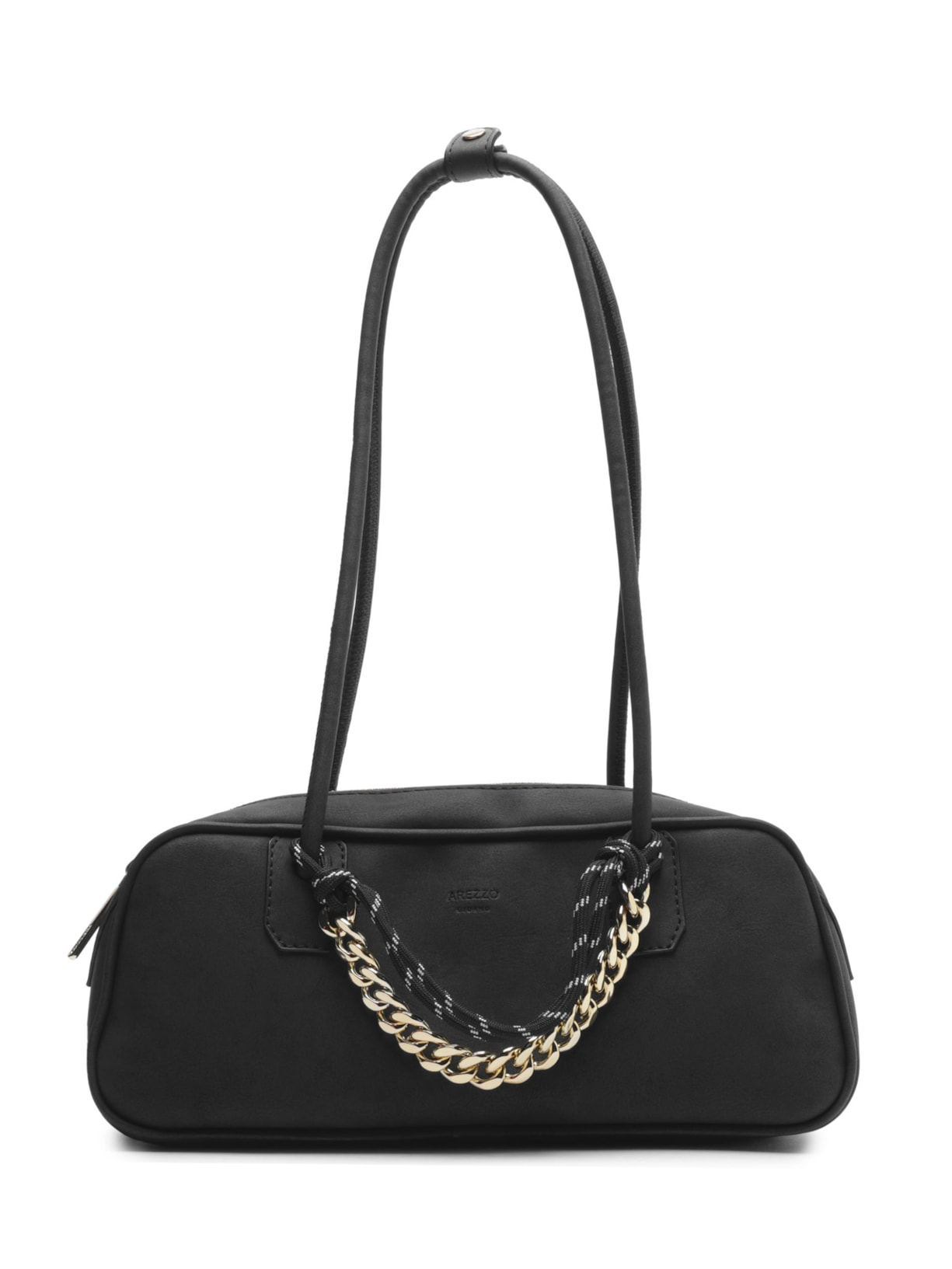 Bolsa Feminina Bowling Nobuck Grande Cordão - Preto