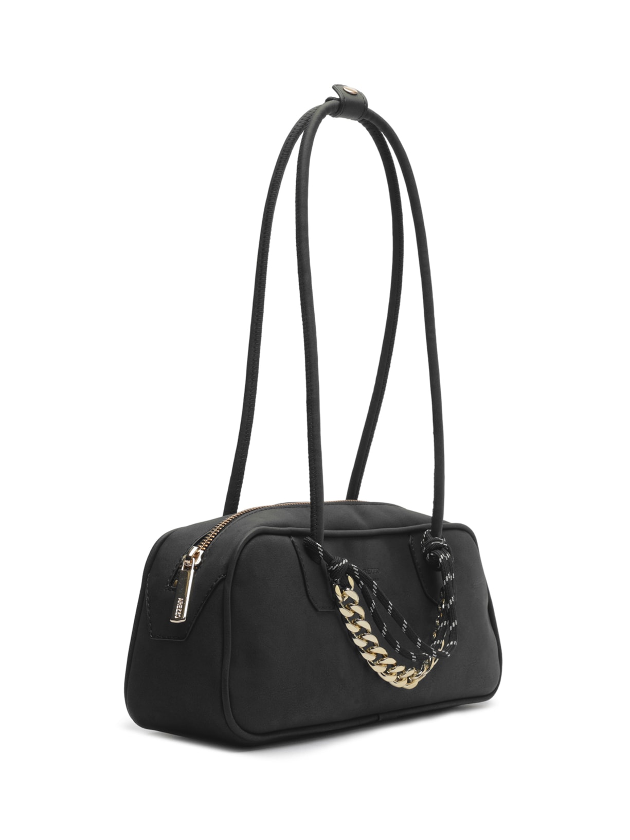 Bolsa Feminina Bowling Nobuck Grande Cordão Preto Arezzo