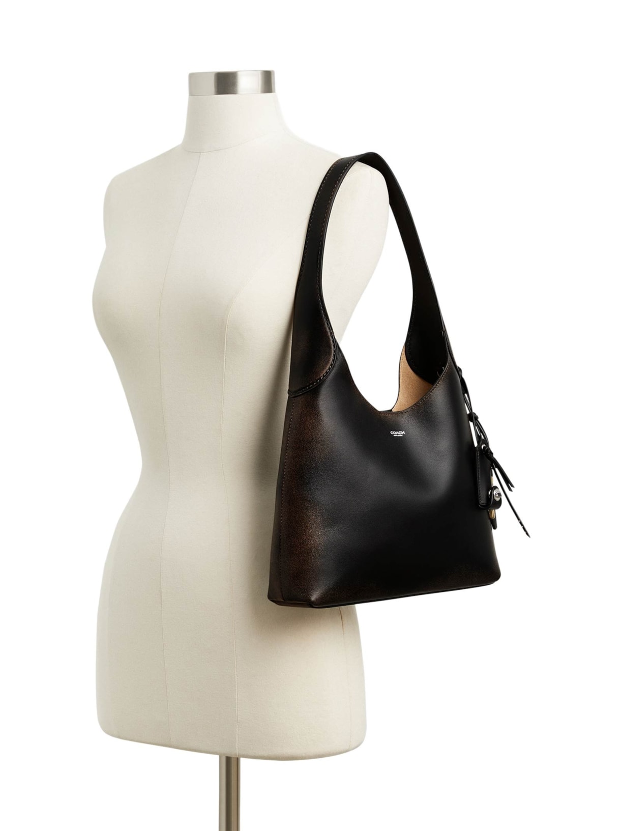 Bolsa Feminina Brooklyn Shoulder 28 Loved Leather Preto Coach