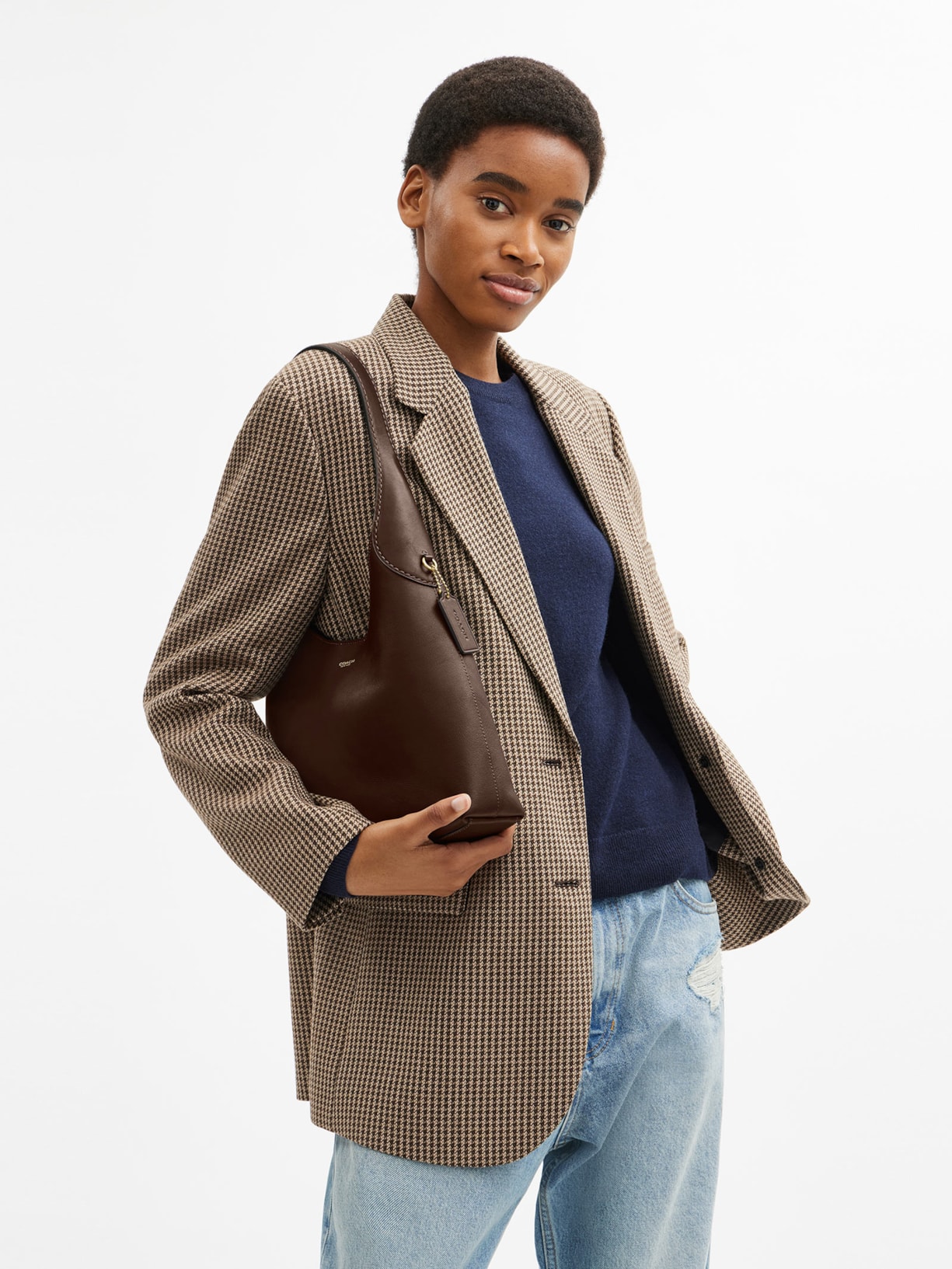 Bolsa Feminina Brooklyn Shoulder 28 Maple Marrom Coach