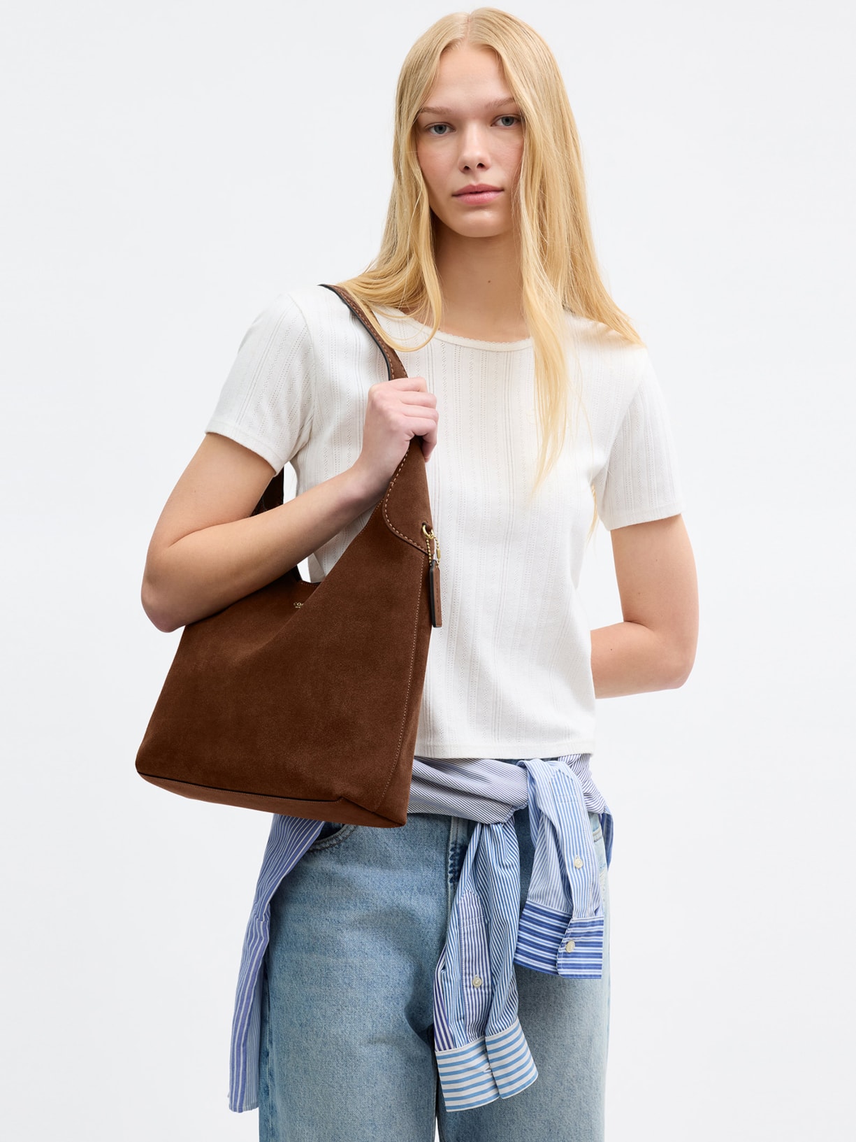 Bolsa Feminina Brooklyn Shoulder 34 Marrom Coach