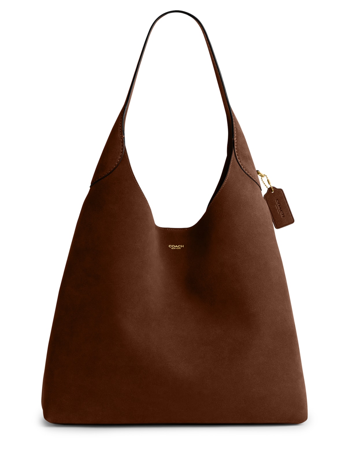Bolsa Feminina Brooklyn Shoulder 39 Suede Warm Marrom Coach