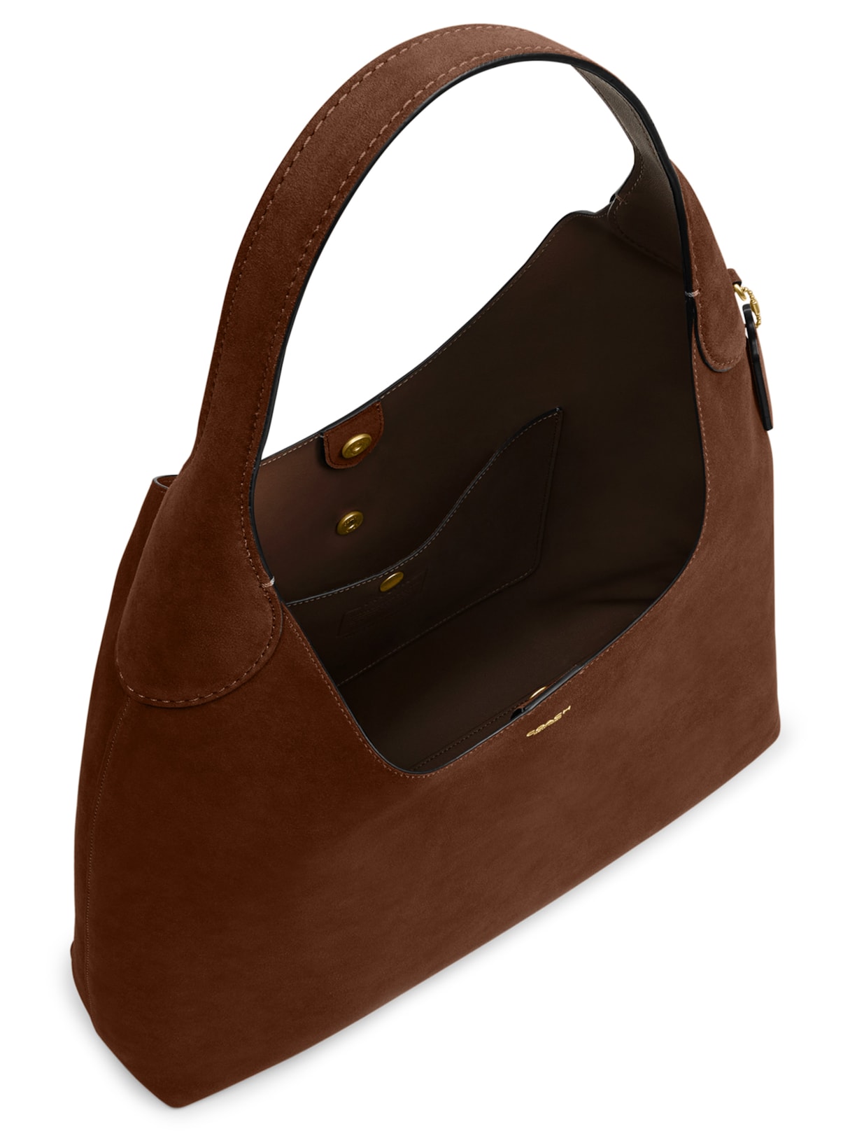 Bolsa Feminina Brooklyn Shoulder 39 Suede Warm Marrom Coach