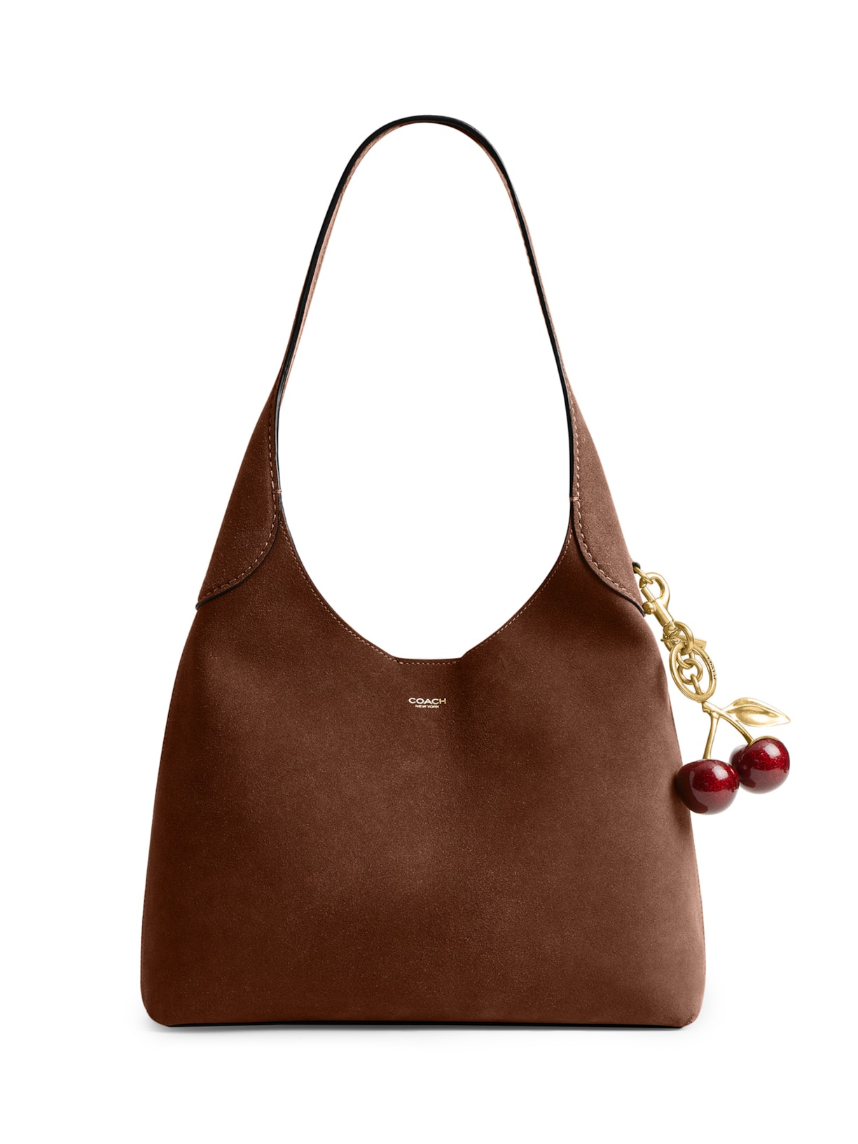 Bolsa Feminina Brooklyn Shoulder Suede 26 Marrom Coach