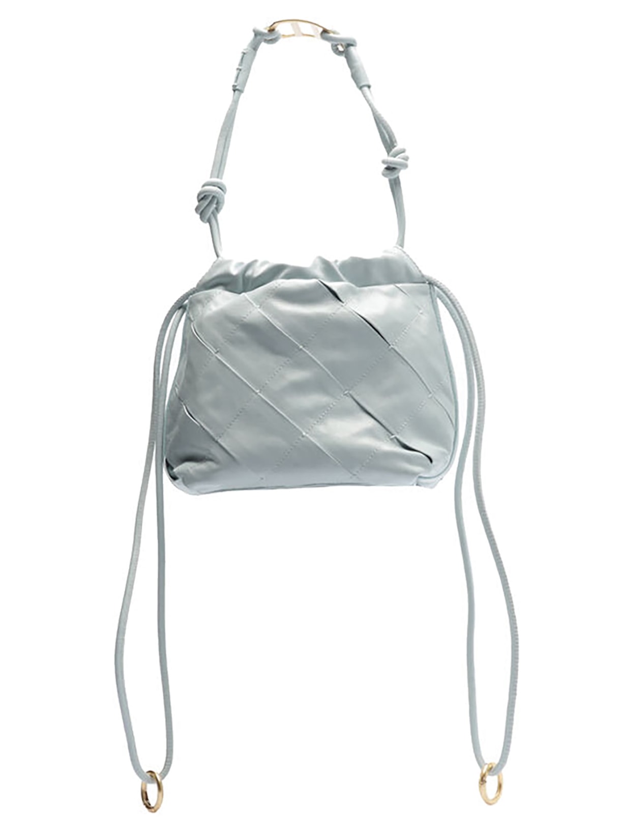 Bolsa Feminina Bucket Couro Matelassê Média - Azul