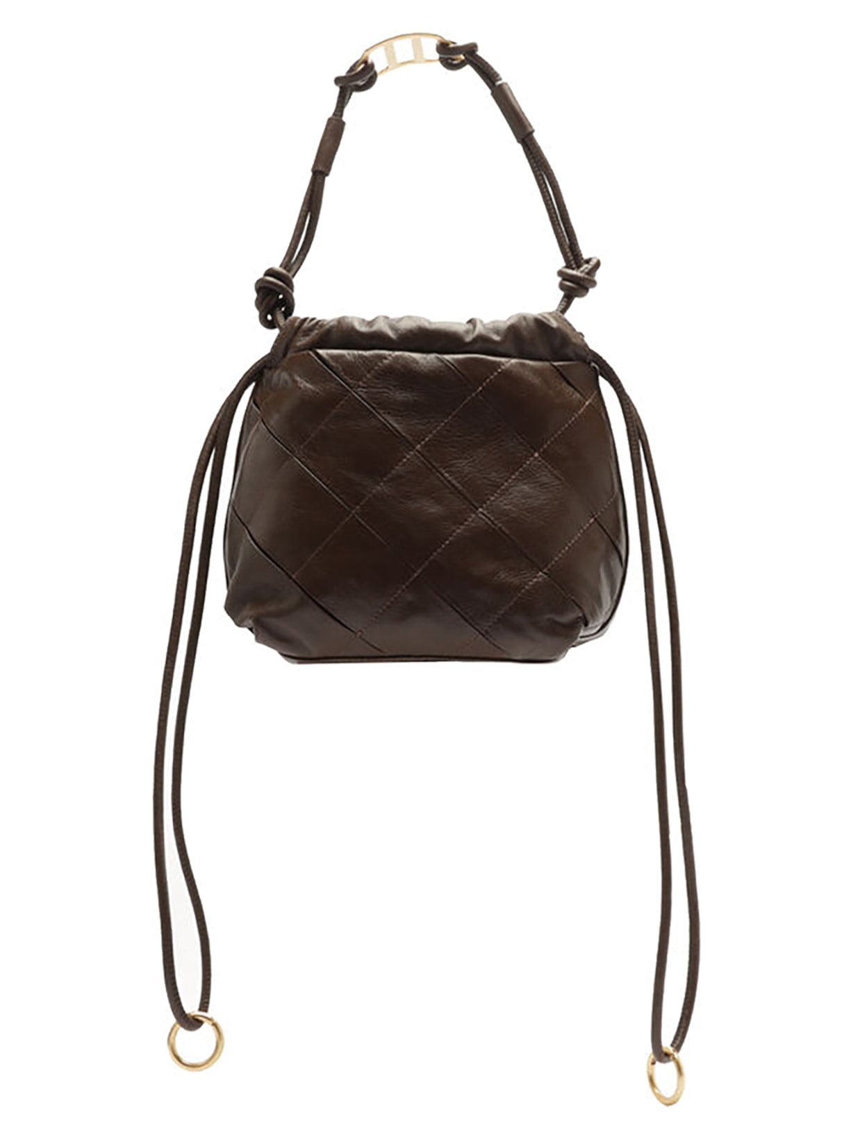 Bolsa Feminina Bucket Couro Matelassê Média - Marrom