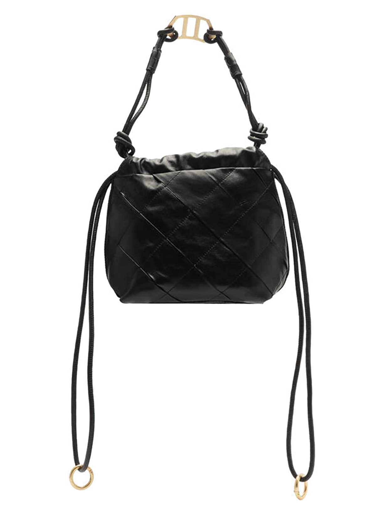 Bolsa Feminina Bucket Couro Matelassê Média - Preto