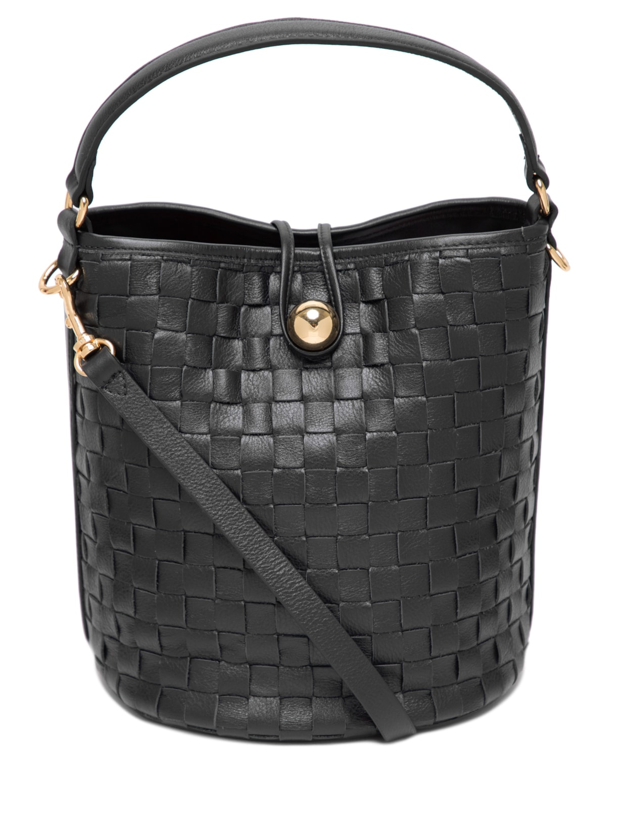 Bolsa Feminina Bucket Daila Média Couro - Preto