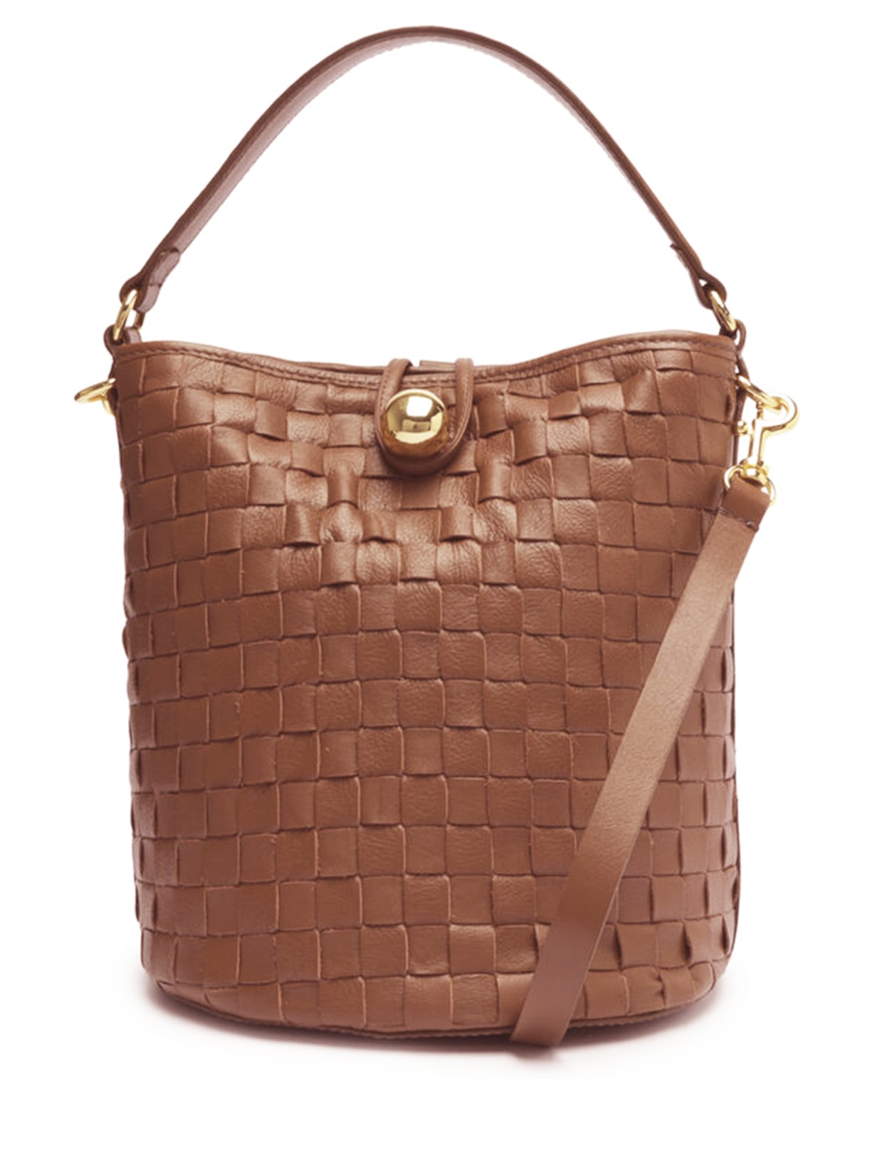 Bolsa Feminina Bucket Daila Média Couro Tressê - Schutz - Marrom