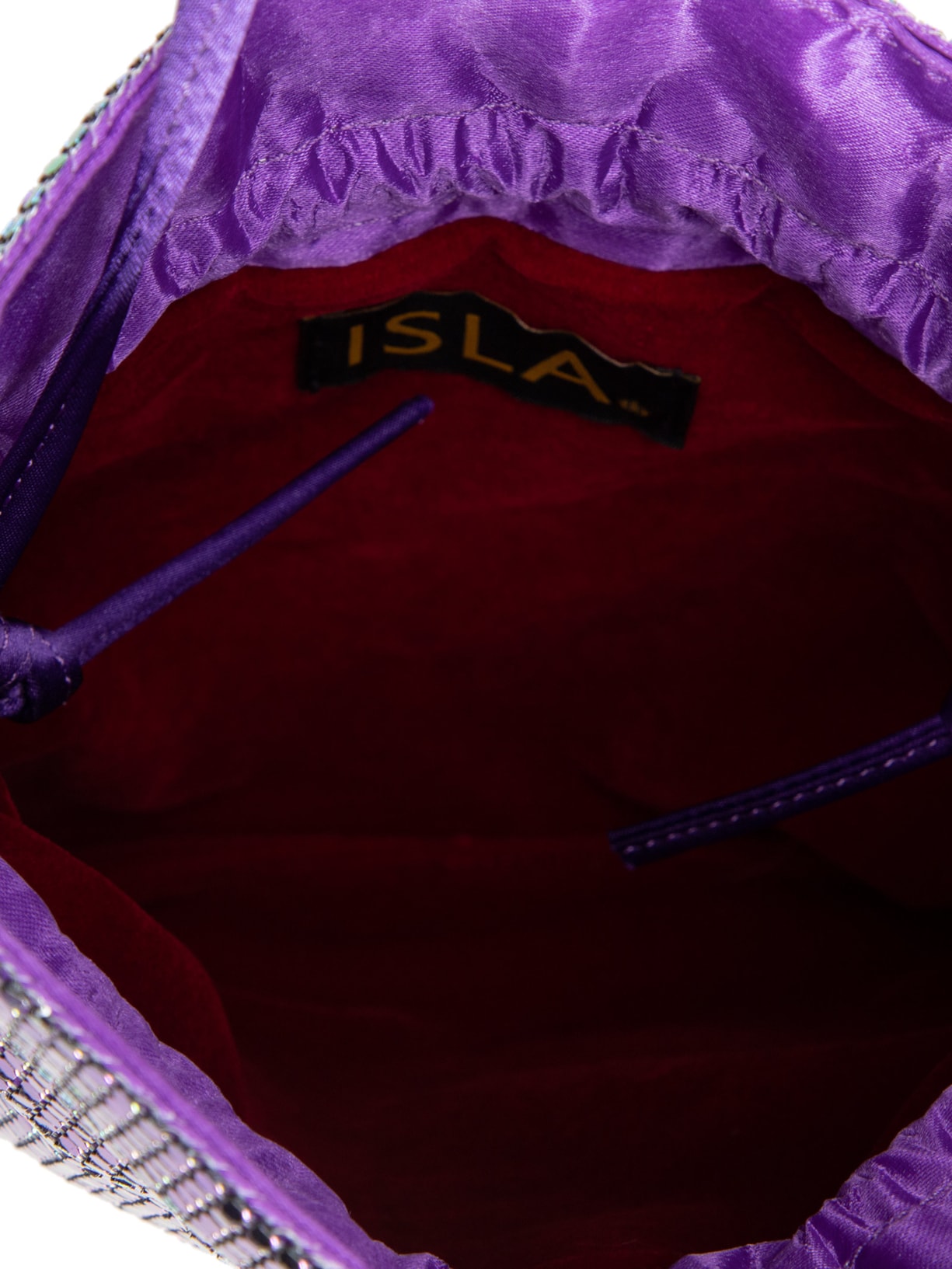 Bolsa Feminina Bucket Em Malha De Metal Roxo Isla