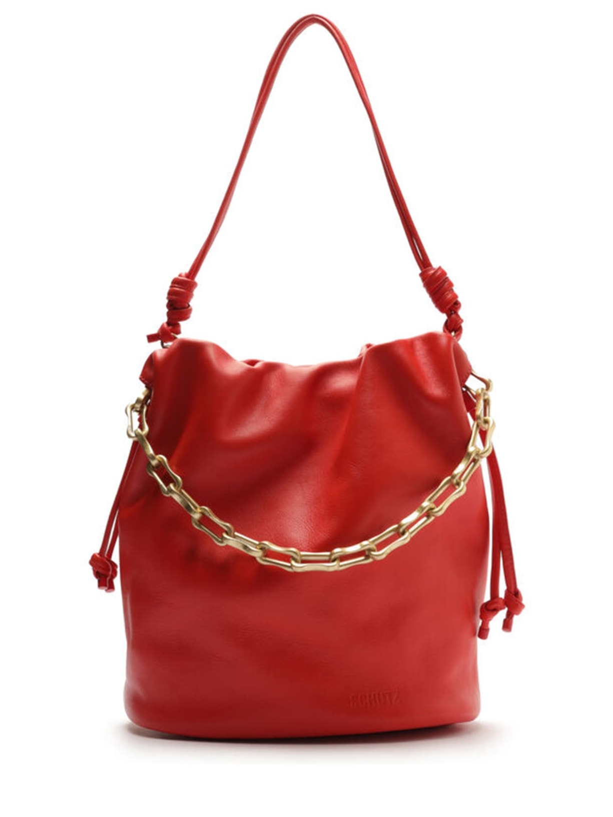 Bolsa Feminina Bucket Khai Couro - Vermelho