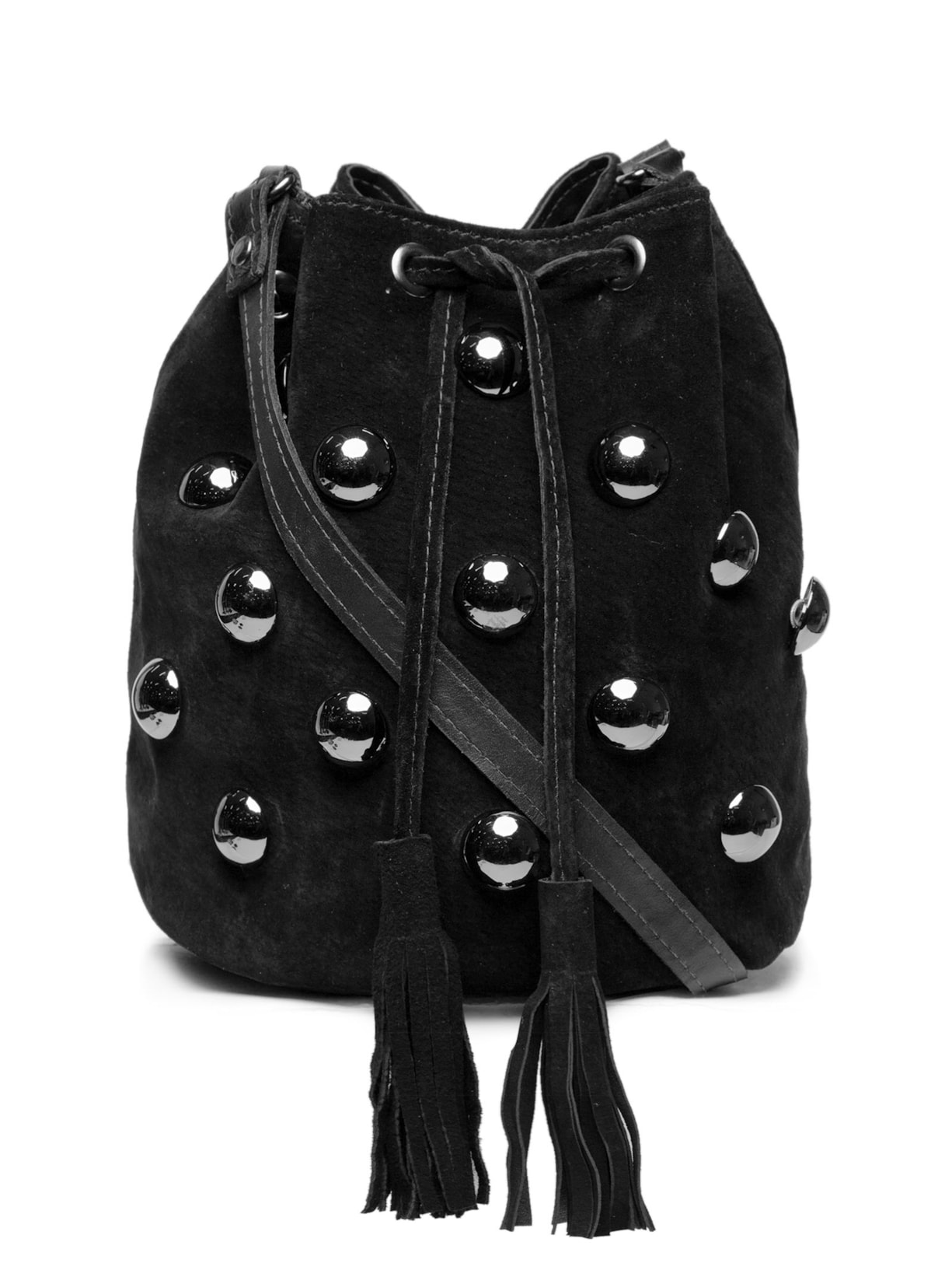 Bolsa Feminina Bucket Maxi Rebites - Preto