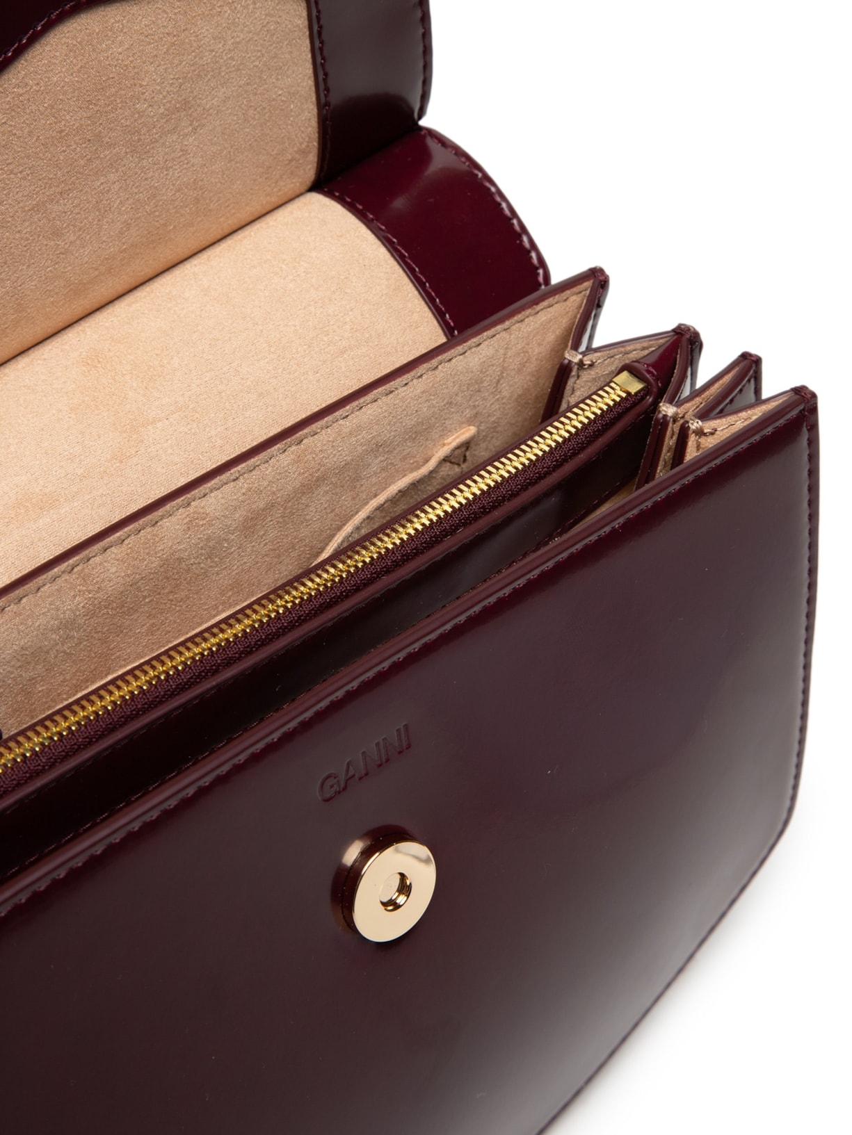 Bolsa Feminina Burgundy Small Chain Apo-G Bag Vinho Ganni