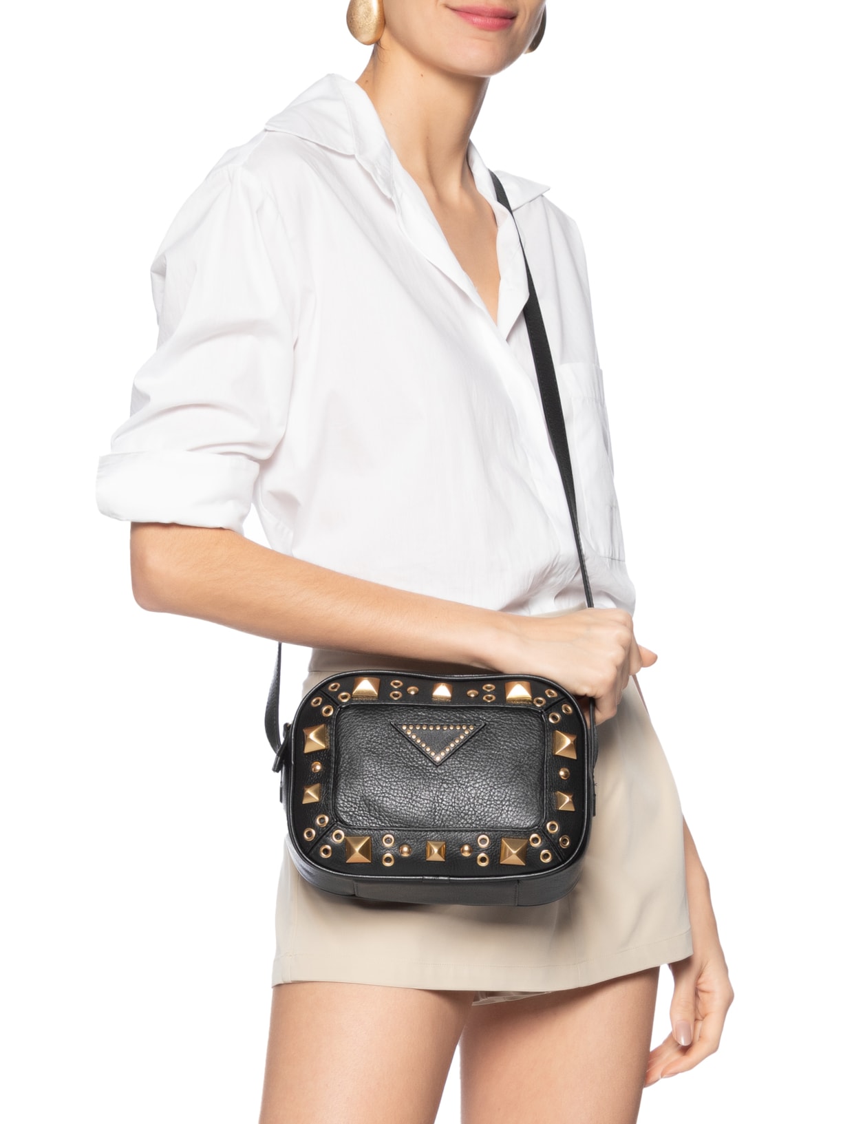 Bolsa Feminina Camera Bag Couro Preto Schutz