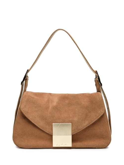 Bolsa Feminina Camurção Caramelo Enfeites - Marrom