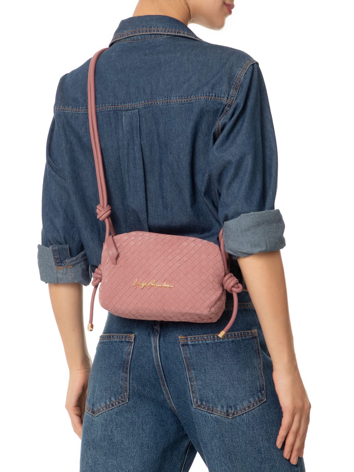 Bolsa Feminina Camurção Quartzo Viena Rosa Luiza Barcelos