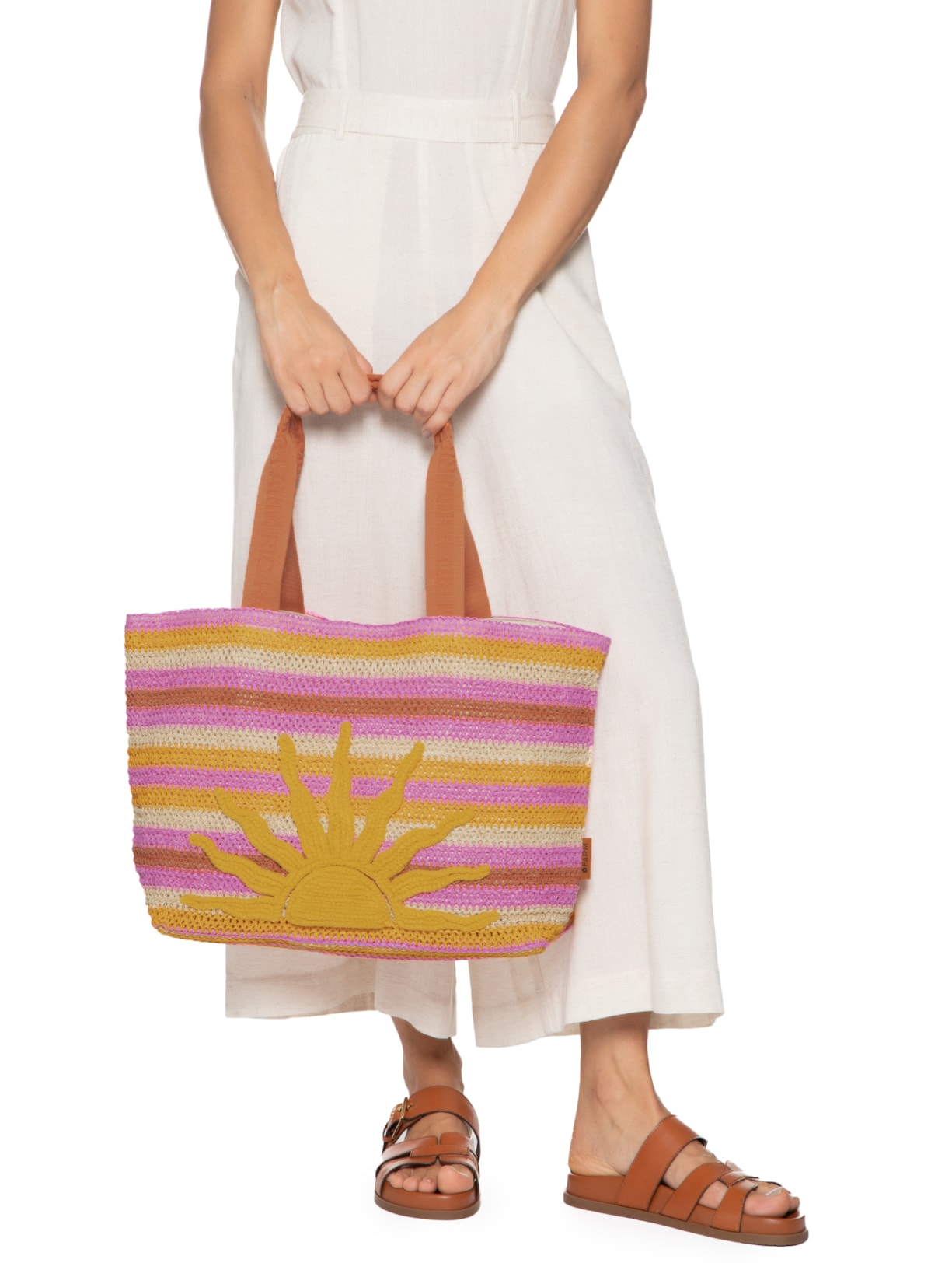 Bolsa Feminina Carioca Floral Lee Artesanal Laranja Farm Etc