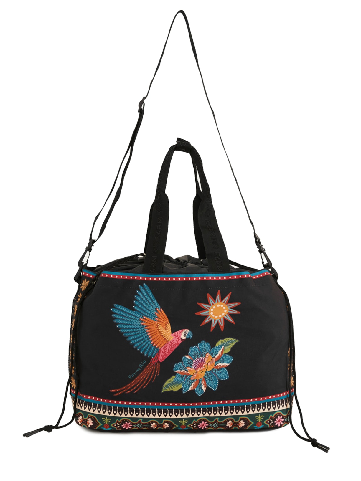 Bolsa Feminina Carioca Samba Das Araras Preto Farm Etc