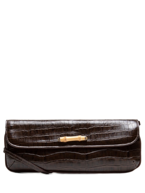 Bolsa Feminina Carteira Carol Croco - Marrom