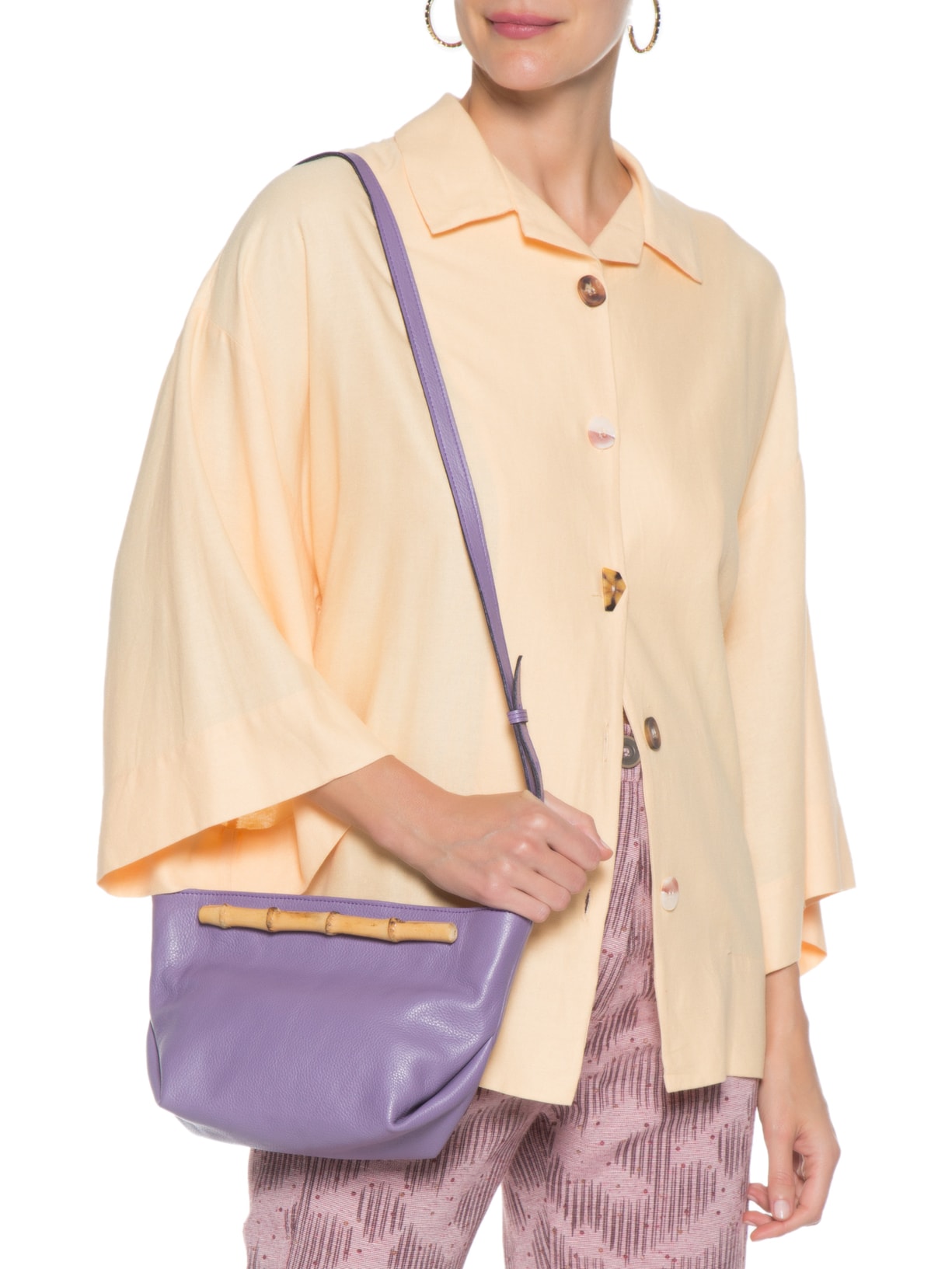 Bolsa Feminina Carteira Diana Couro Lilás Glorinha Paranaguá