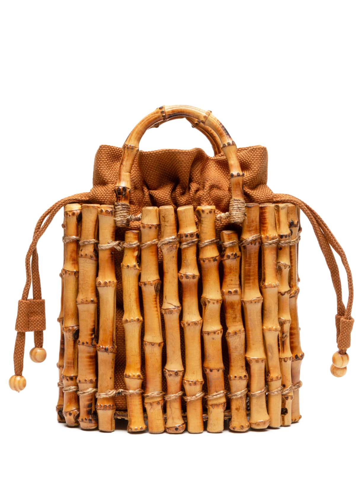 Bolsa Feminina Cesto Amalfi Bambu - Bege