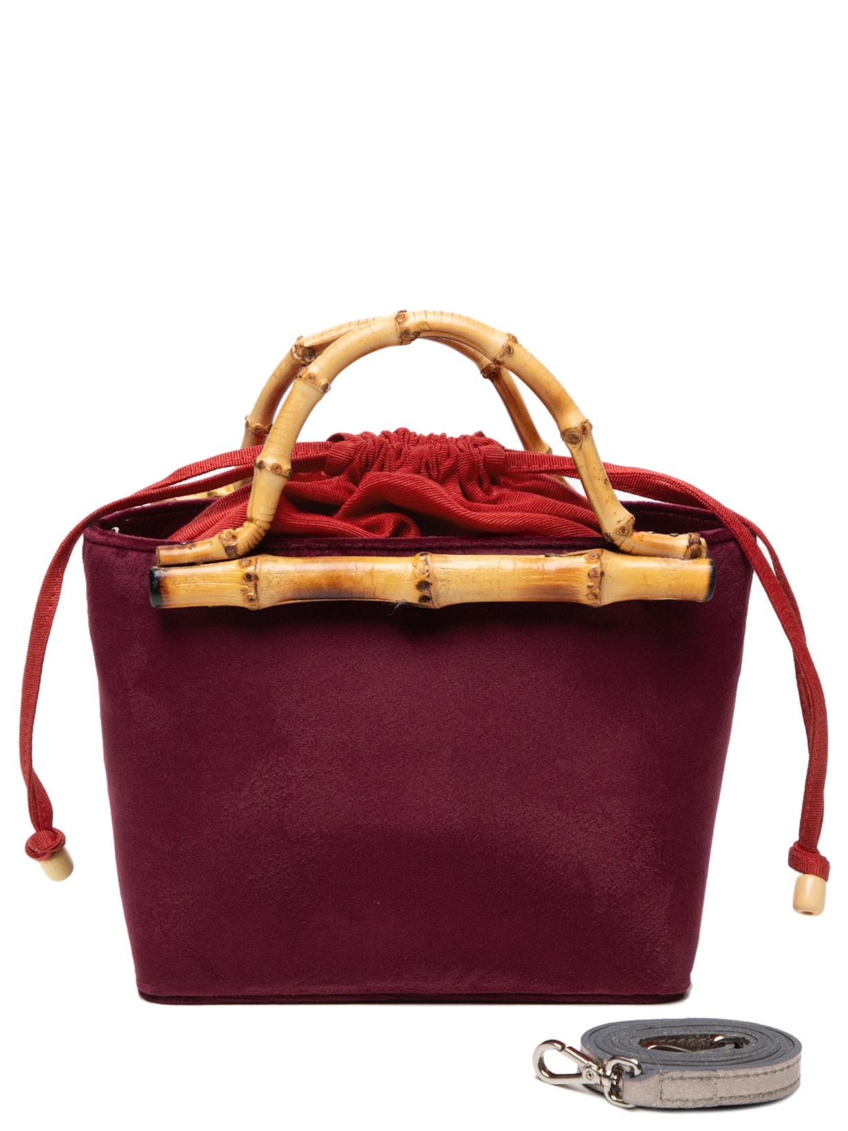 Bolsa Feminina Cesto Cecília Veludo - Vinho