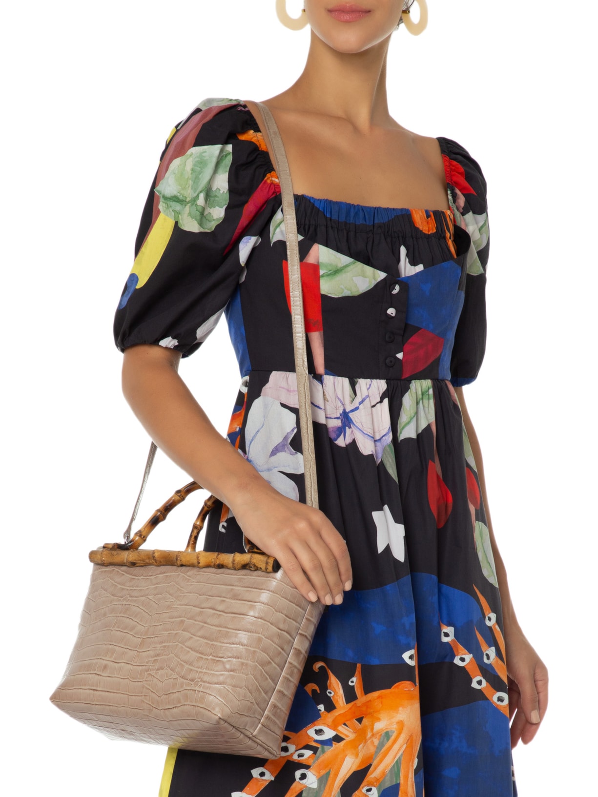 Bolsa Feminina Cesto Monte Carlo P Croco Bege Glorinha Paranaguá