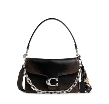 Bolsa Feminina Chain Tabby Shoulder Loved Leather - Preto