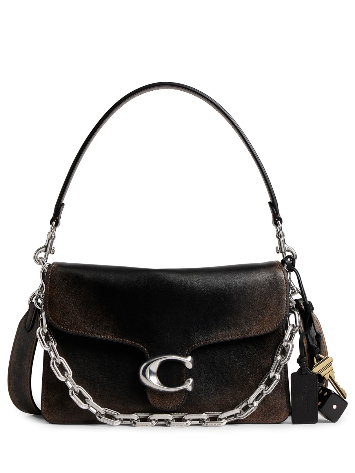 Bolsa Feminina Chain Tabby Shoulder Loved Leather - Preto